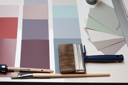 Photo of a paint color palette.